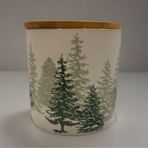 Eli + Ana Evergreen Forest 5” Ceramic Canister with Lid Winter Holiday New